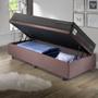 Imagem de Base Box Baú 88x188 Suede Marrom com Colchão Berlim Probel