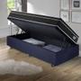 Imagem de Base Box Baú 88x188 Suede Preto com Colchão Gransleep Molas Verticoil