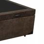 Imagem de Base Box Baú Blindado Viúva AColchoes Suede Marrom 49x128x188