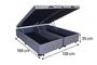 Imagem de Base Box Baú Casal Bipartido Suede Cinza - 138x188x35