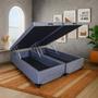 Imagem de Base Box Baú Casal Bipartido Suede Cinza - 138x188x35