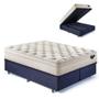 Imagem de Base Box Baú King 193x203 Suede Preto com Colchão Audaz Molas Ensacadas