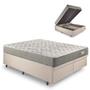 Imagem de Base Box Baú Queen 158x198 Linho Bege com Colchão Ecoline D40 Espuma