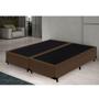 Imagem de Base Box Blindado Casal Bipartido HomeQueen Suede Marrom 40x138x188