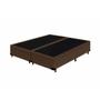 Imagem de Base Box Blindado King Bipartido HomeQueen Suede Marrom 40x193x203