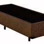 Imagem de Base Box Blindado Solteiro AColchoes Suede Marrom 40x88x188