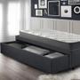 Imagem de Base Box Cama Solteirão Sapateira Linho Cinza e Colchão Adapto Ecoflex 96x203