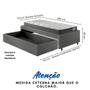 Imagem de Base Box Cama Solteirão Sapateira material sintético Linho Cinza e Colchão Adapto Ecoflex 96x203