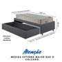 Imagem de Base Box Cama Solteirão Sapateira Suede Cinza e Colchão Airtech Ortobom 96x203