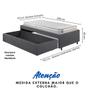 Imagem de Base Box Cama Solteirão Sapateira Suede Cinza e Colchão Hanover Inducol 96x203
