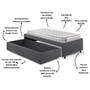 Imagem de Base Box Cama Solteirão Sapateira Suede Cinza e Colchão Hanover Inducol 96x203