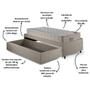 Imagem de Base Box Cama Solteiro Sapateira Linho Bege e Colchão Airtech Ortobom 88x188