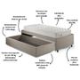 Imagem de Base Box Cama Solteiro Sapateira Linho Bege e Colchão Ecoline D33 Ecoflex 88x188