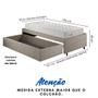 Imagem de Base Box Cama Solteiro Sapateira Linho Bege e Colchão Ecoline D33 Ecoflex 88x188