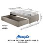 Imagem de Base Box Cama Solteiro Sapateira Linho Bege e Colchão Hanover Inducol 88x188