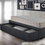 Imagem de Base Box Cama Solteiro Sapateira Linho Cinza e Colchão Airtech Ortobom 88x188