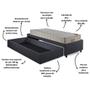 Imagem de Base Box Cama Solteiro Sapateira Linho Cinza e Colchão Airtech Ortobom 88x188