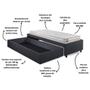 Imagem de Base Box Cama Solteiro Sapateira Linho Cinza e Colchão Hanover Inducol 88x188