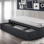 Imagem de Base Box Cama Solteiro Sapateira Linho Cinza e Colchão Hanover Inducol 88x188