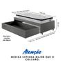 Imagem de Base Box Cama Solteiro Sapateira material sintético Linho Cinza e Colchão Cama inHouse Ecoflex 88x188