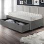 Imagem de Base Box Cama Solteiro Sapateira material sintético Linho Cinza e Colchão Ecoline D33 Ecoflex 88x188
