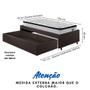 Imagem de Base Box Cama Solteiro Sapateira material sintético Linho Marrom e Colchão Cama inHouse Ecoflex 88x188