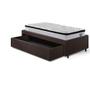 Imagem de Base Box Cama Solteiro Sapateira material sintético Linho Marrom e Colchão Cama inHouse Ecoflex 88x188