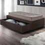 Imagem de Base Box Cama Solteiro Sapateira material sintético Linho Marrom e Colchão Supreme D33 Gazin 88x188