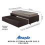 Imagem de Base Box Cama Solteiro Sapateira material sintético Linho Marrom e Colchão Supreme D33 Gazin 88x188