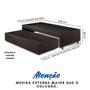 Imagem de Base Box Cama Viúva com Gaveta Sapateira para colchão 120x203 cm material sintético Linho Marrom