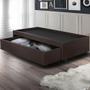 Imagem de Base Box Cama Viúva com Gaveta Sapateira para colchão 120x203 cm material sintético Linho Marrom