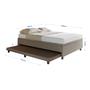 Imagem de Base Box Casal com Cama Auxiliar com colchão conjugado Linho - SkyBox