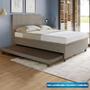 Imagem de Base Box Casal com Cama Auxiliar com colchão conjugado Linho - SkyBox