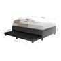 Imagem de Base Box Casal com Cama Auxiliar com colchão conjugado Linho - SkyBox
