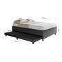 Imagem de Base Box Casal com Cama Auxiliar com colchão conjugado Veludo - SkyBox