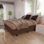 Imagem de Base Box para Cama Casal King 192x203cm Bipartido Liz S05 Suede Bordado Marrom - Mpozenato