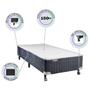 Imagem de Base Box Solteiro Castor Silver Star Suede Cinza 88x188x40 - Linha Luxo - Alto padrão de Qualidade