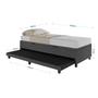 Imagem de Base Cama Baú Solteiro com Cama Auxiliar c/colchão conjugado material sintético - SkyBox