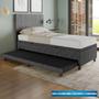 Imagem de Base Cama Baú Solteiro com Cama Auxiliar c/colchão conjugado Veludo - SkyBox