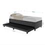 Imagem de Base Cama Baú Solteiro com Cama Auxiliar c/colchão conjugado Veludo - SkyBox