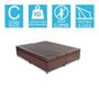 Imagem de Base Cama Box Baú Bipartido Casal material sintético Marrom 43x138x188