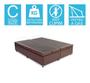 Imagem de Base Cama Box Baú Blindado Bipartido Casal material sintético Marrom 43x138x188