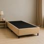 Imagem de Base Cama Box Solteiro 88x188x42- Suede Bege