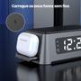 Imagem de Base Carregador 3 em 1 Sem Fio Multifuncional com Relógio compatível com dispositivos Apple