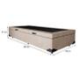 Imagem de Base para Cama Box Solteiro Sean com Baú Suede (45x88x188) Bege