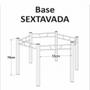 Imagem de Base Para Mesa Sextavada 120x140 Liso Branco Teixeira