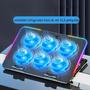 Imagem de Base Suporte 6 Cooler Para Notebook Luzes Rgb 2 Usb Com Suporte Para Celular Ajustável  - B3162