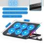 Imagem de Base Suporte Ventilador De Notebook  2 Porta USB 6 Cooler  RGB Com 1 Suporte P/ Celular B3162