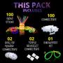 Imagem de Bastões de Festa Glow Sticks Ammy Glow - Pacote com 205 Unidades para Crianças (8-12 anos)