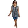 Imagem de Bata Indiana regata Plus Size com Botão Lisa com Bordados